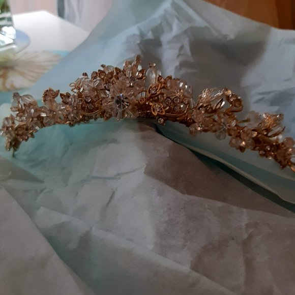 Woodland Tiara-Gold Leaves, Australian Crystals main image 5